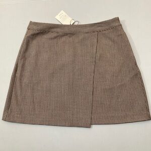 A New Day brown plaid mini skort size 16